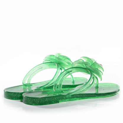 Chanel Jelly Aloha Sandals 36 Green 4 of 5