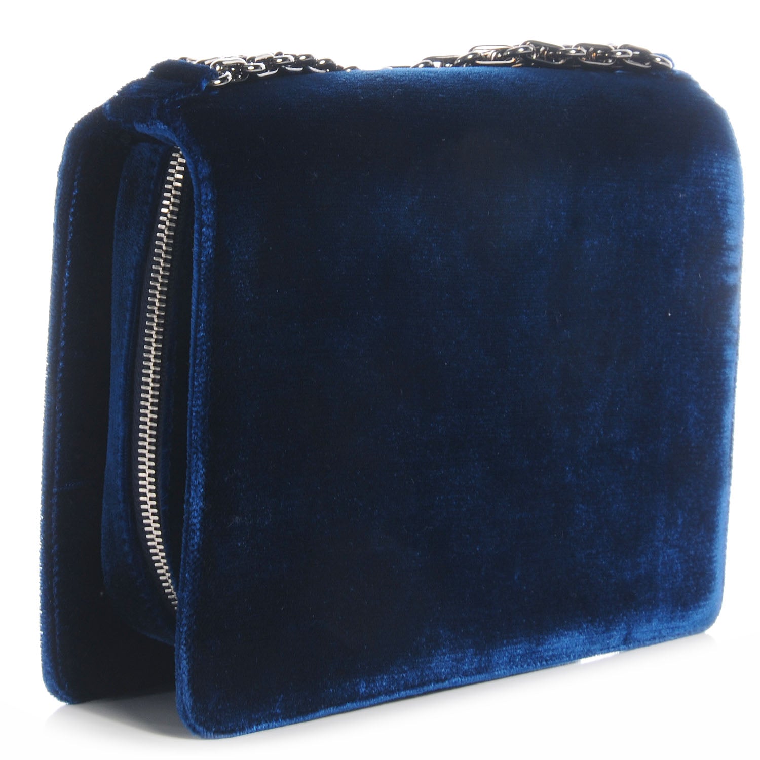 Chanel Velvet Timeless CC Clutch Navy Blue 3 of 8