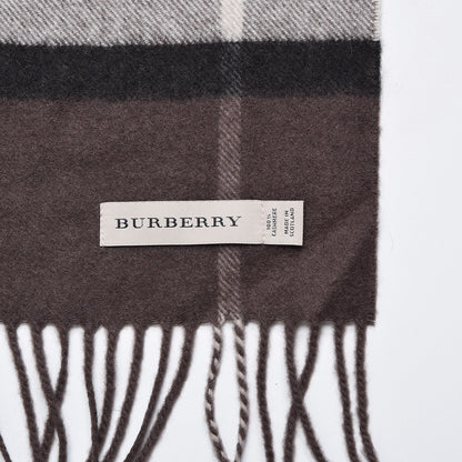 Burberry Cashmere Giant Check Fringe Scarf Bitter Chocolate 4 of 5