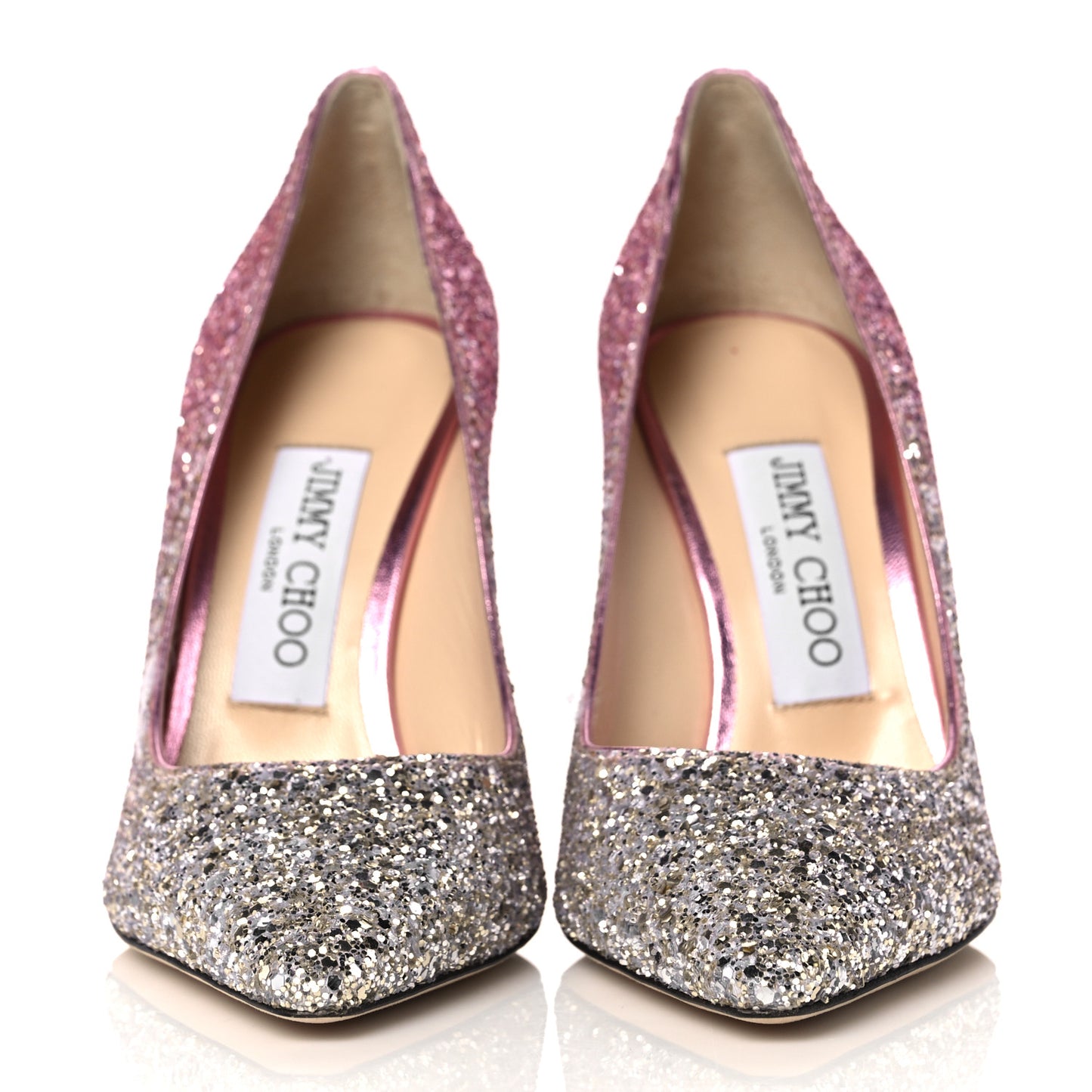 Coarse Glitter Degrade Romy 100 Pumps 35 Silver Pink