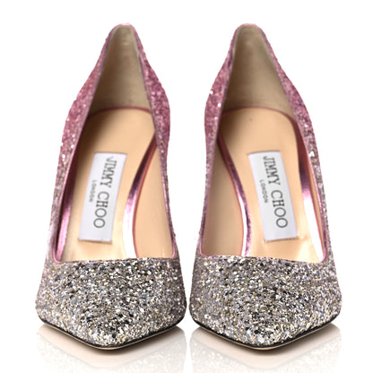 Jimmy Choo Coarse Glitter Degrade Romy 100 Pumps 35 Silver Pink 2 of 8