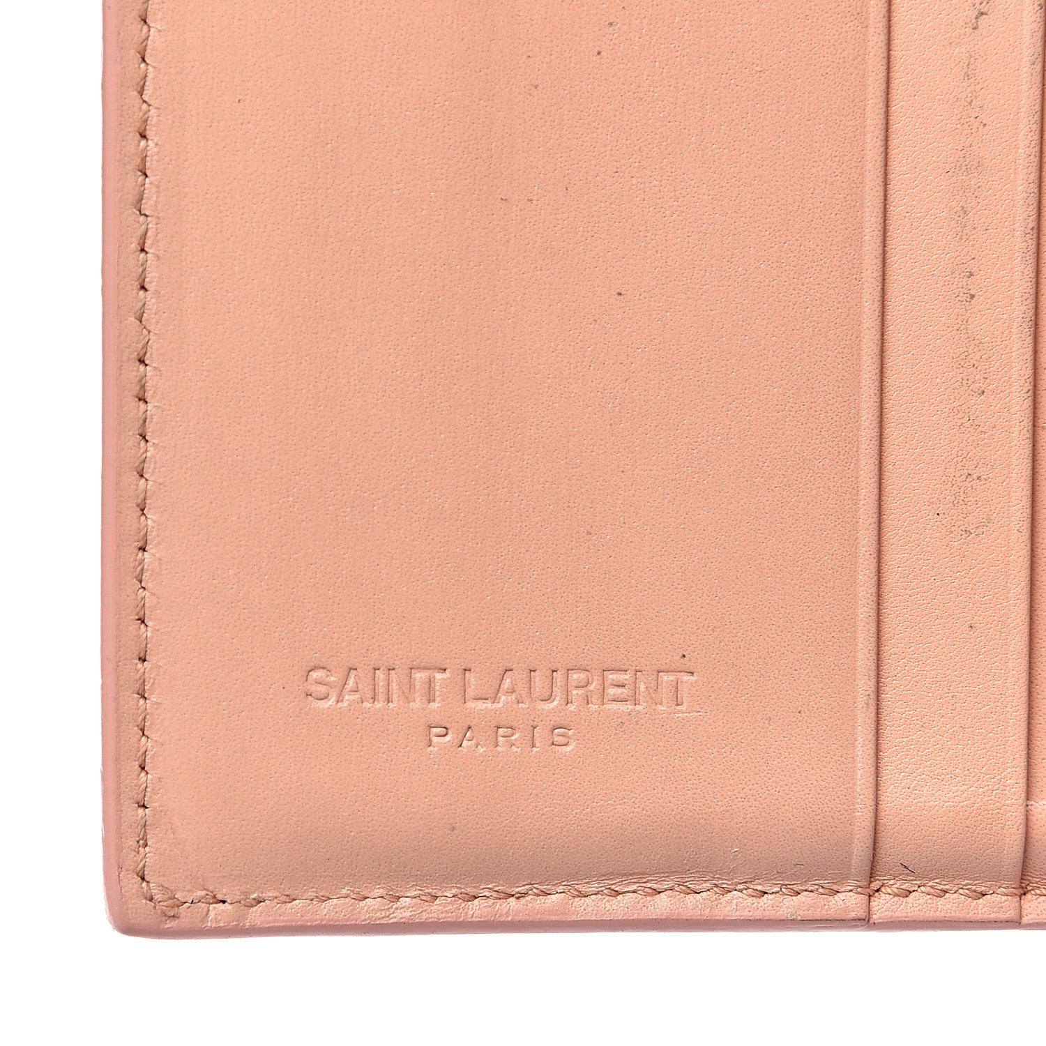 Saint Laurent Calfskin Trifold Wallet Pale Pink 5 of 11