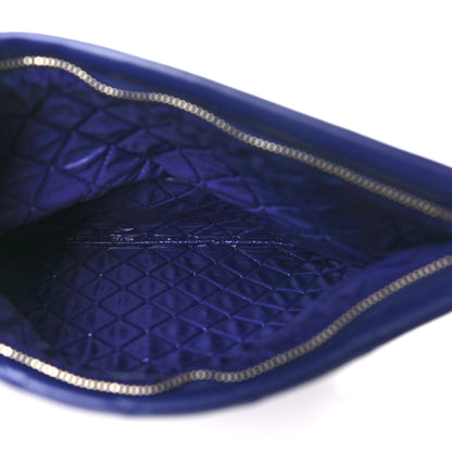 Chanel Lambskin Quilted CC Beauty Clutch Blue 5 of 10