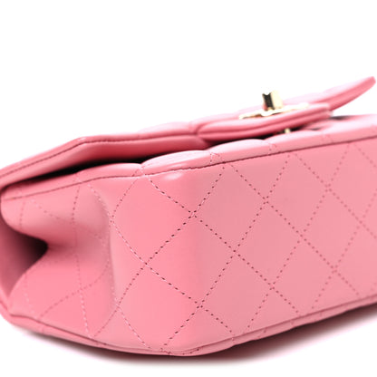 Chanel Lambskin Quilted Mini Top Handle Rectangular Flap Pink 9 of 11