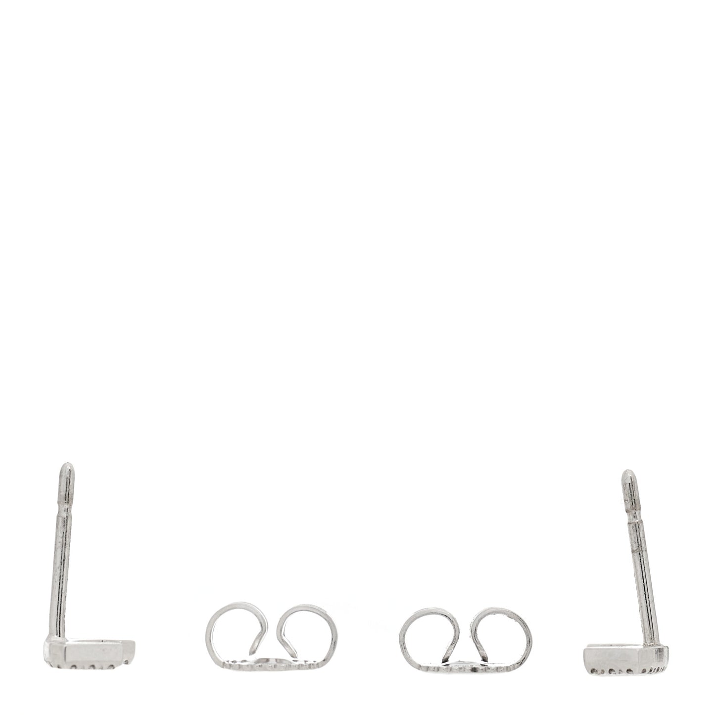 18K White Gold Diamond T Smile Earrings