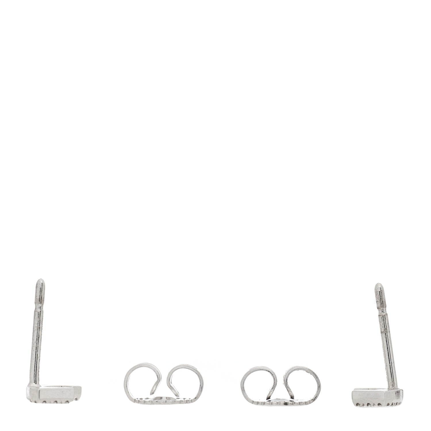 Tiffany 18K White Gold Diamond T Smile Earrings 3 of 4