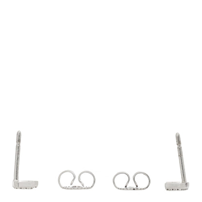 Tiffany 18K White Gold Diamond T Smile Earrings 3 of 4