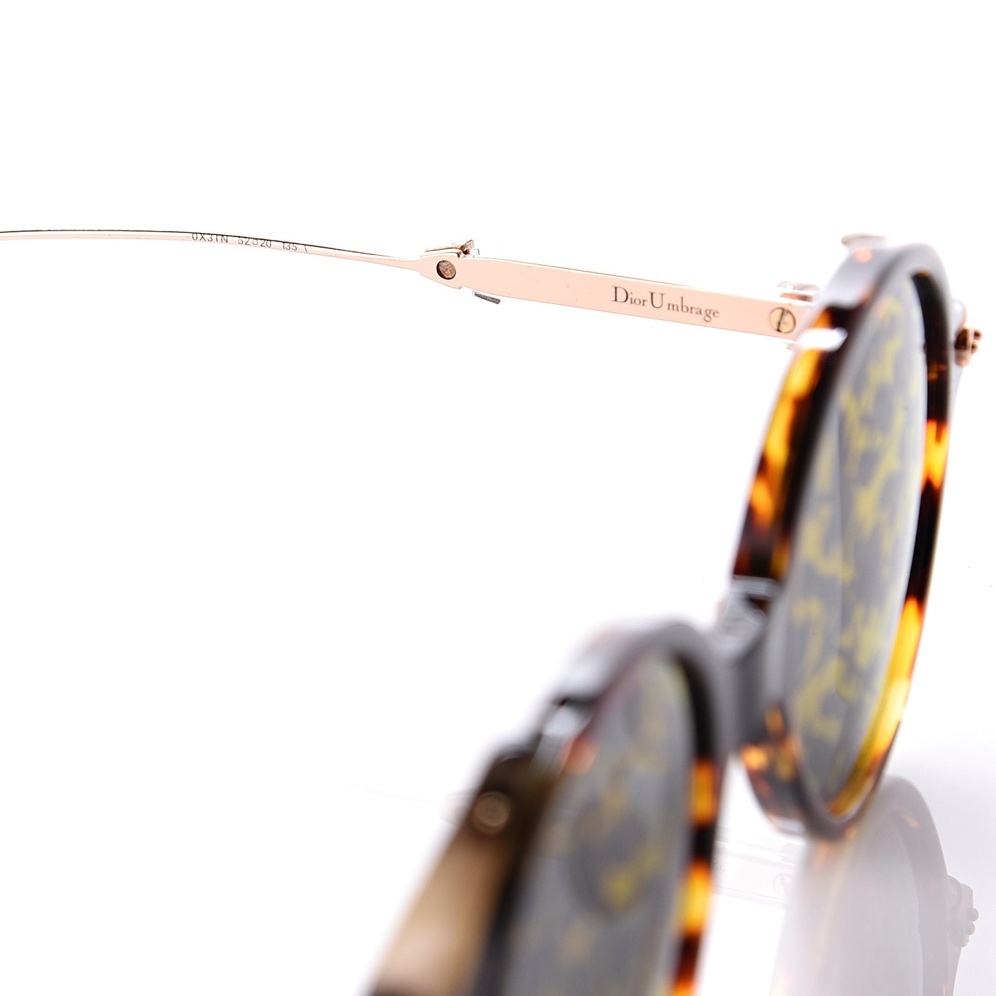 Acetate Leaf Print Umbrage Round Sunglasses Pink Foliage