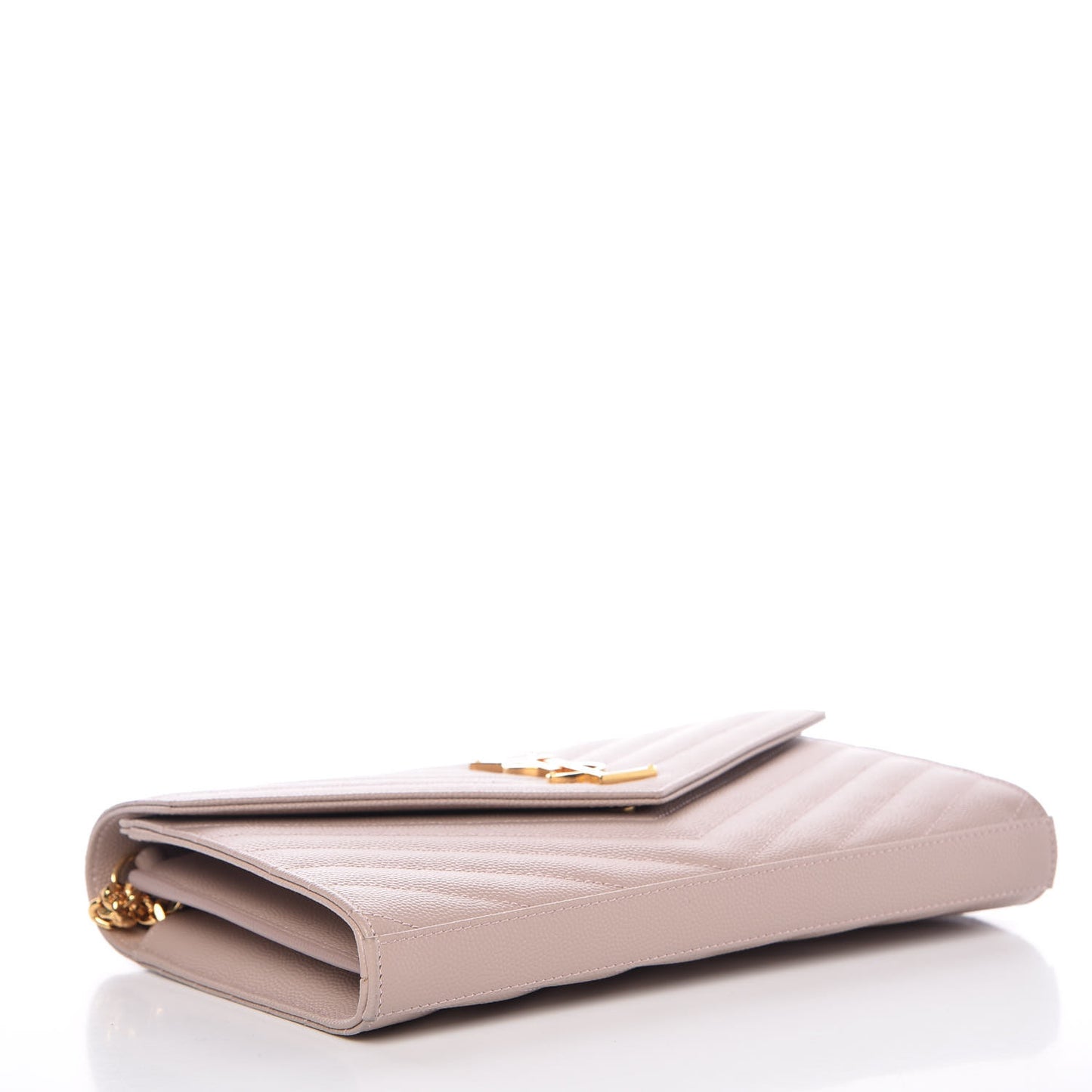 Grain De Poudre Matelasse Chevron Monogram Chain Wallet Rose Antic