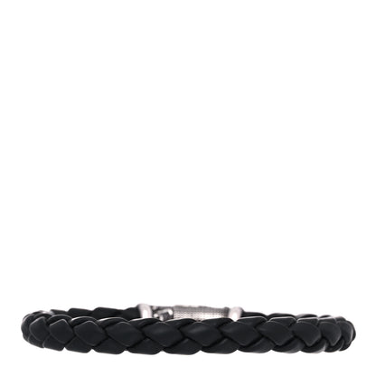 David Yurman Sterling Silver Leather Woven Waves Bracelet Black 3 of 4