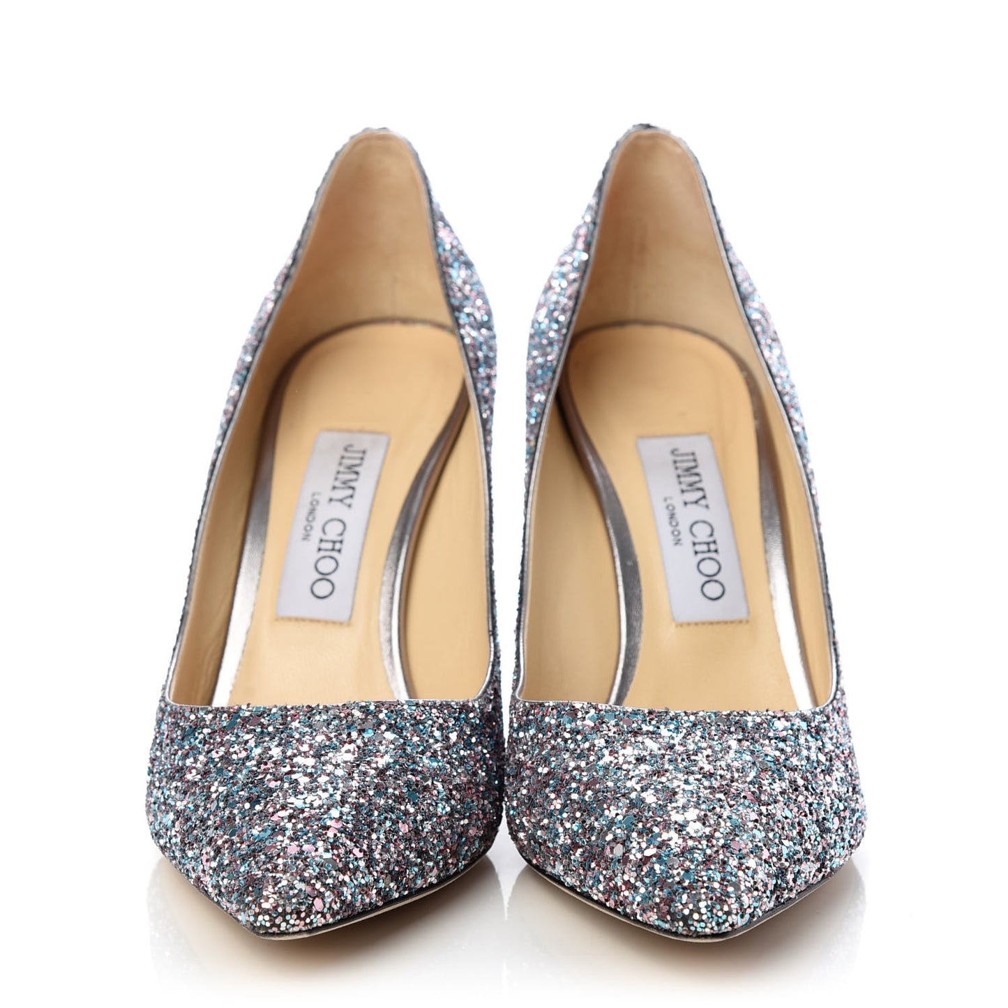 Glitter Pointy Toe Romy 85 Pumps 37.5 Bubblegum Mix