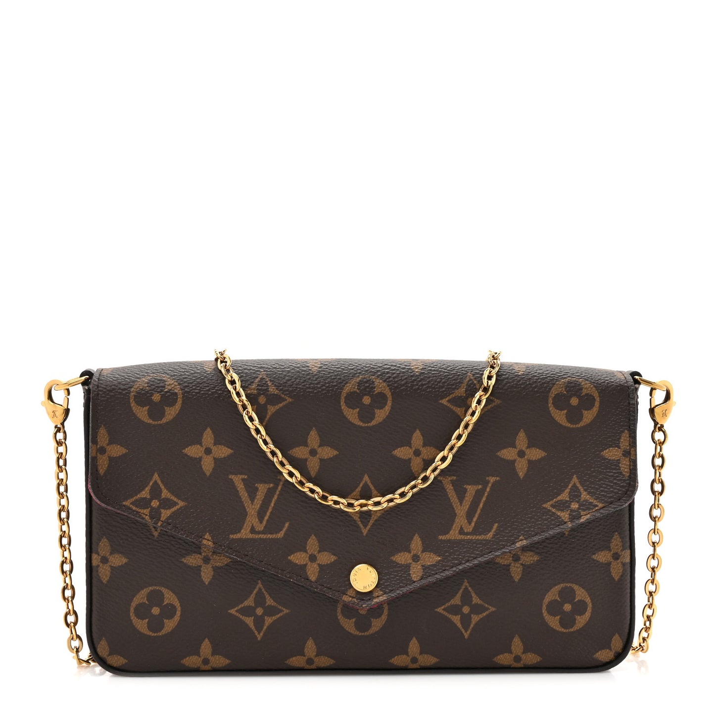 Monogram Pochette Felicie Chain Wallet Fuchsia