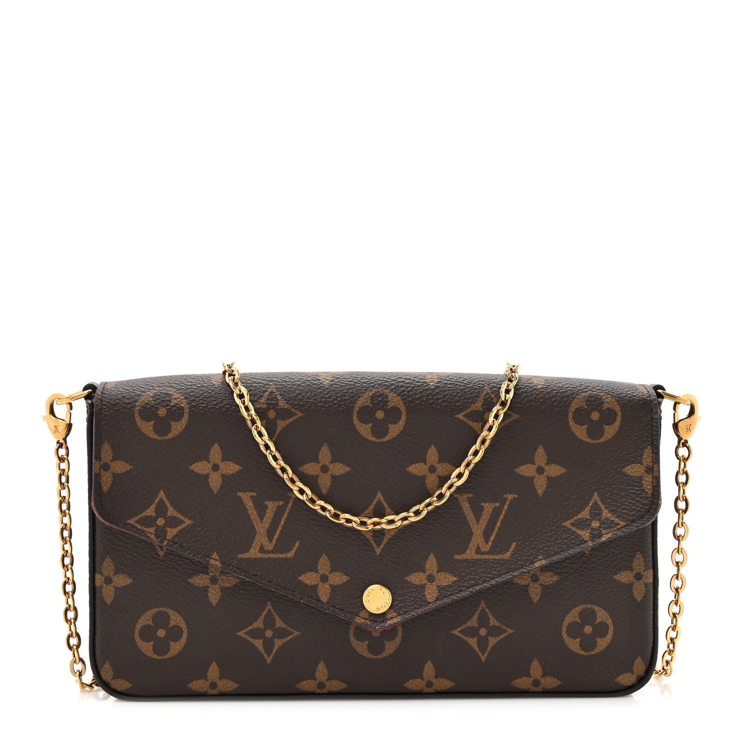 Louis Vuitton Monogram Pochette Felicie Chain Wallet Fuchsia 1 of 13