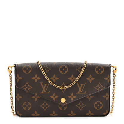 Louis Vuitton Monogram Pochette Felicie Chain Wallet Fuchsia 1 of 13