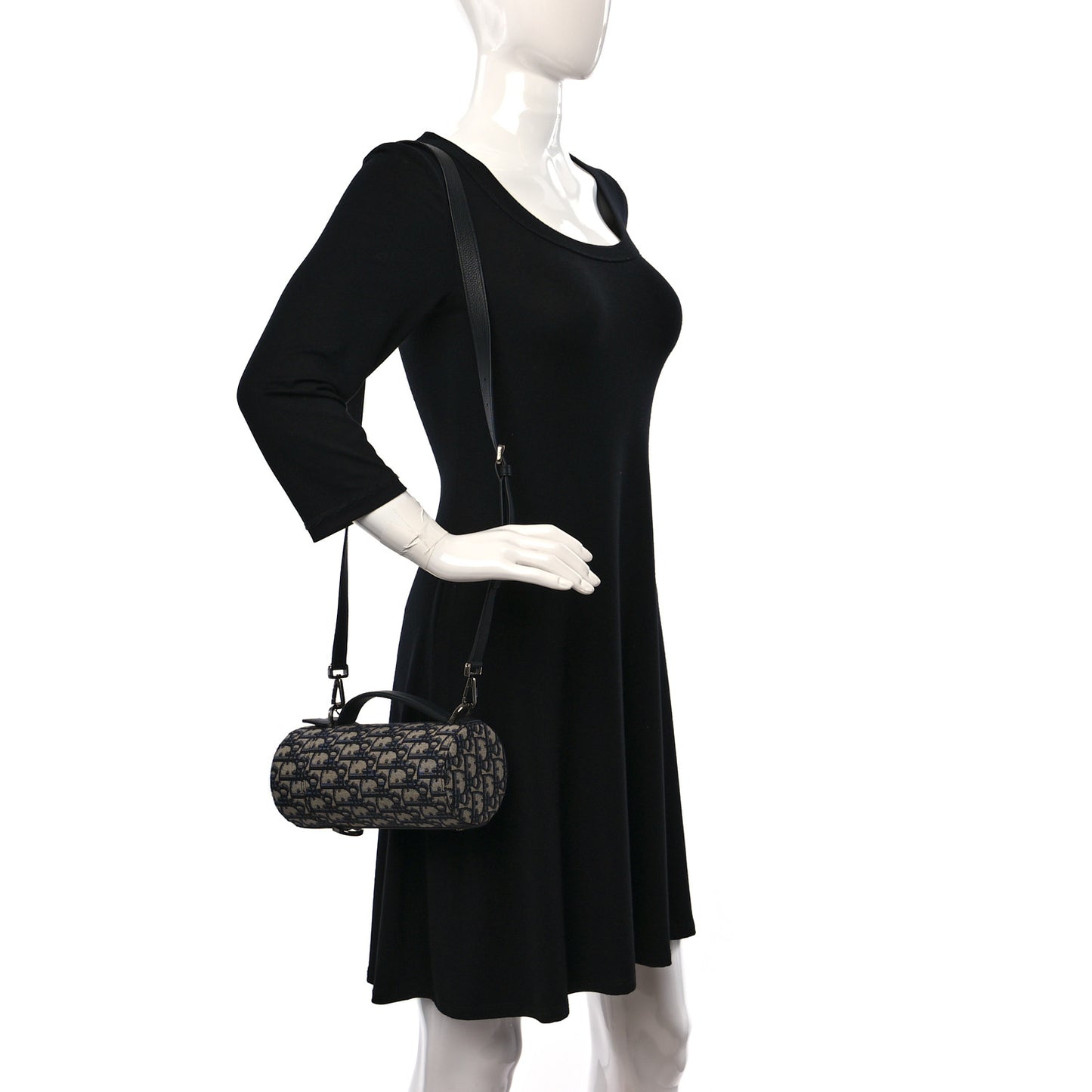 Oblique Vertical Roller Messenger Bag Blue