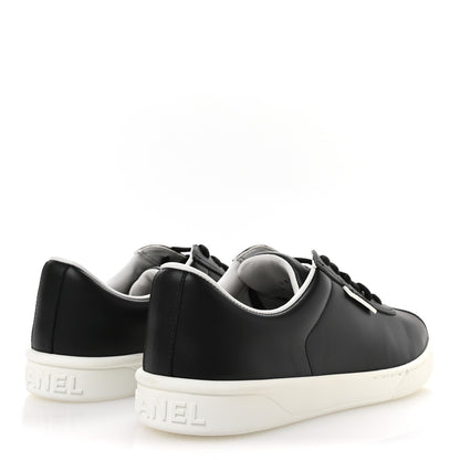 Chanel Calfskin CC Womens Sneakers 39 Black 5 of 9
