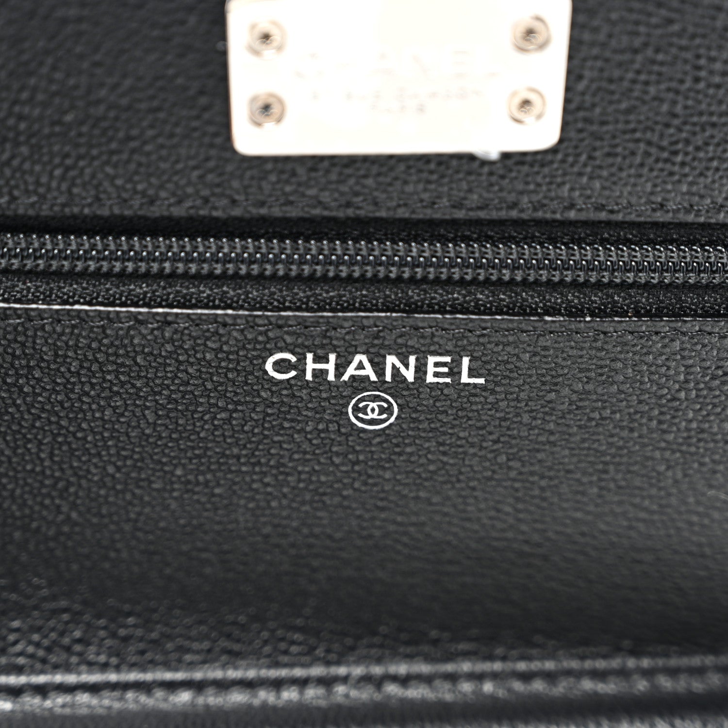 Chanel Grained Calfskin Quilted CC Box Wallet On Chain WOC Black 6 of 11