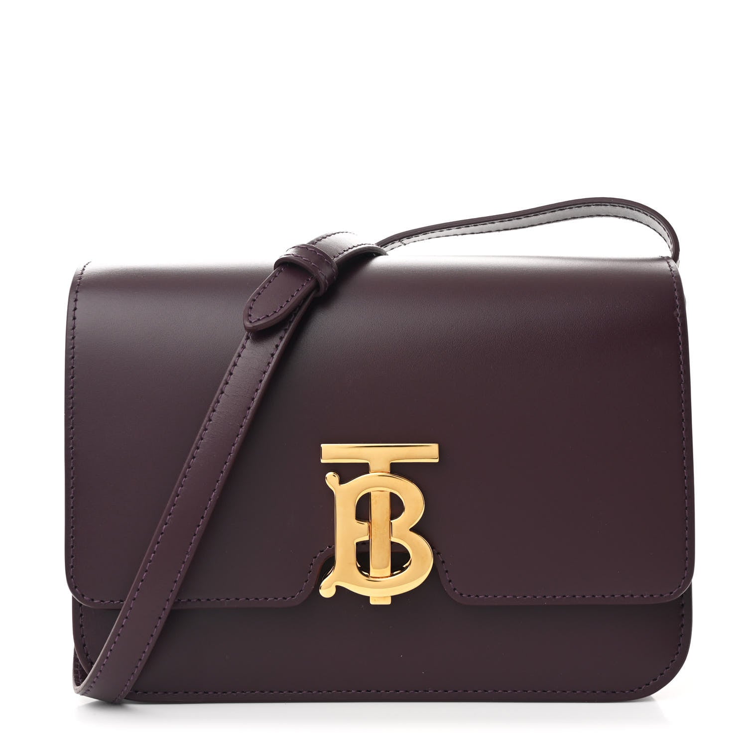 Burberry Calfskin Small TB Bag Deep Maroon 1 of 10