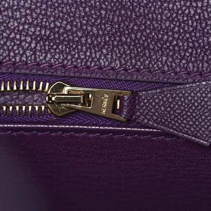 Hermes Madame Calfskin Birkin Sellier 25 Cassis 20 of 34