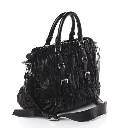Prada Nappa Gaufre Satchel Black 2 of 8