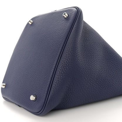 Hermes Taurillon Clemence Picotin Lock 22 MM Bleu Encre 10 of 11