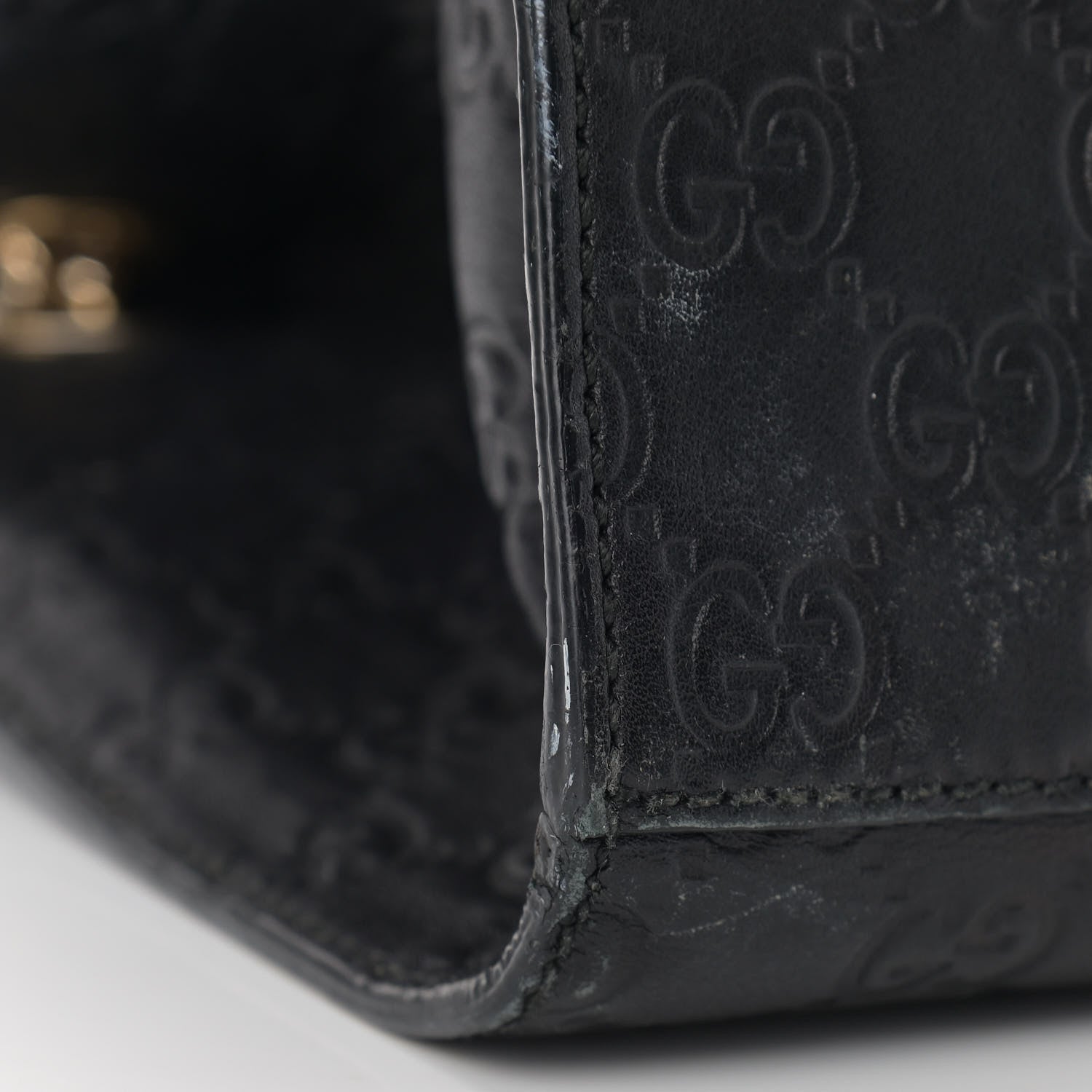 Gucci Guccissima Large Emily Chain Shoulder Bag Black 10 of 15