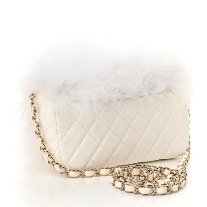 Chanel Feathers Lambskin Quilted Flap White 3 of 11