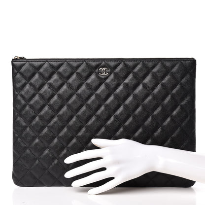 Chanel Caviar Quilted Large Cosmetic Case Black 2 of 11
