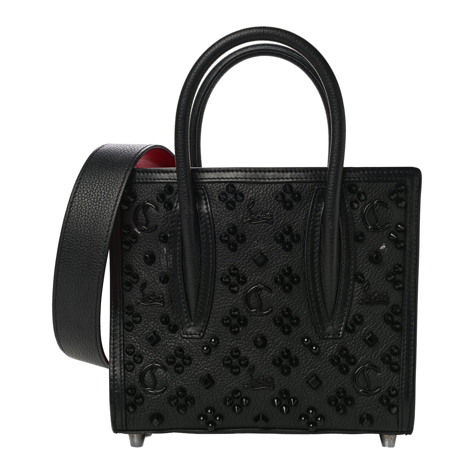 Christian Louboutin Calfskin Spikes Loubinthesky Mini Paloma Black 1 of 16