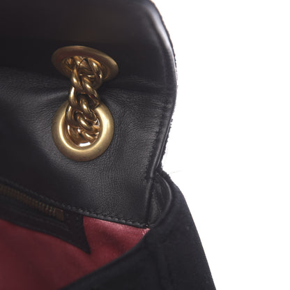 Gucci Velvet Matelasse Medium GG Marmont Shoulder Bag Black 13 of 15
