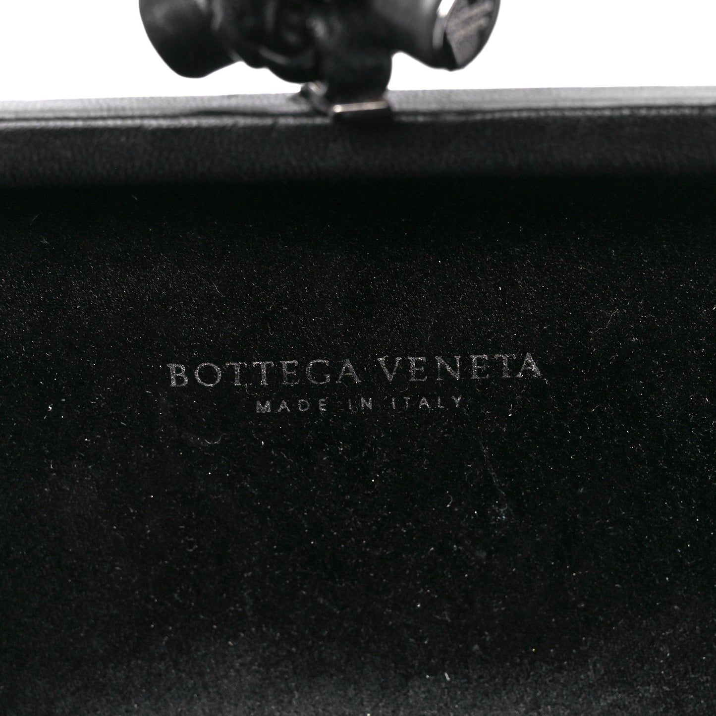 Satin Intreccio Impero Knot Clutch Black