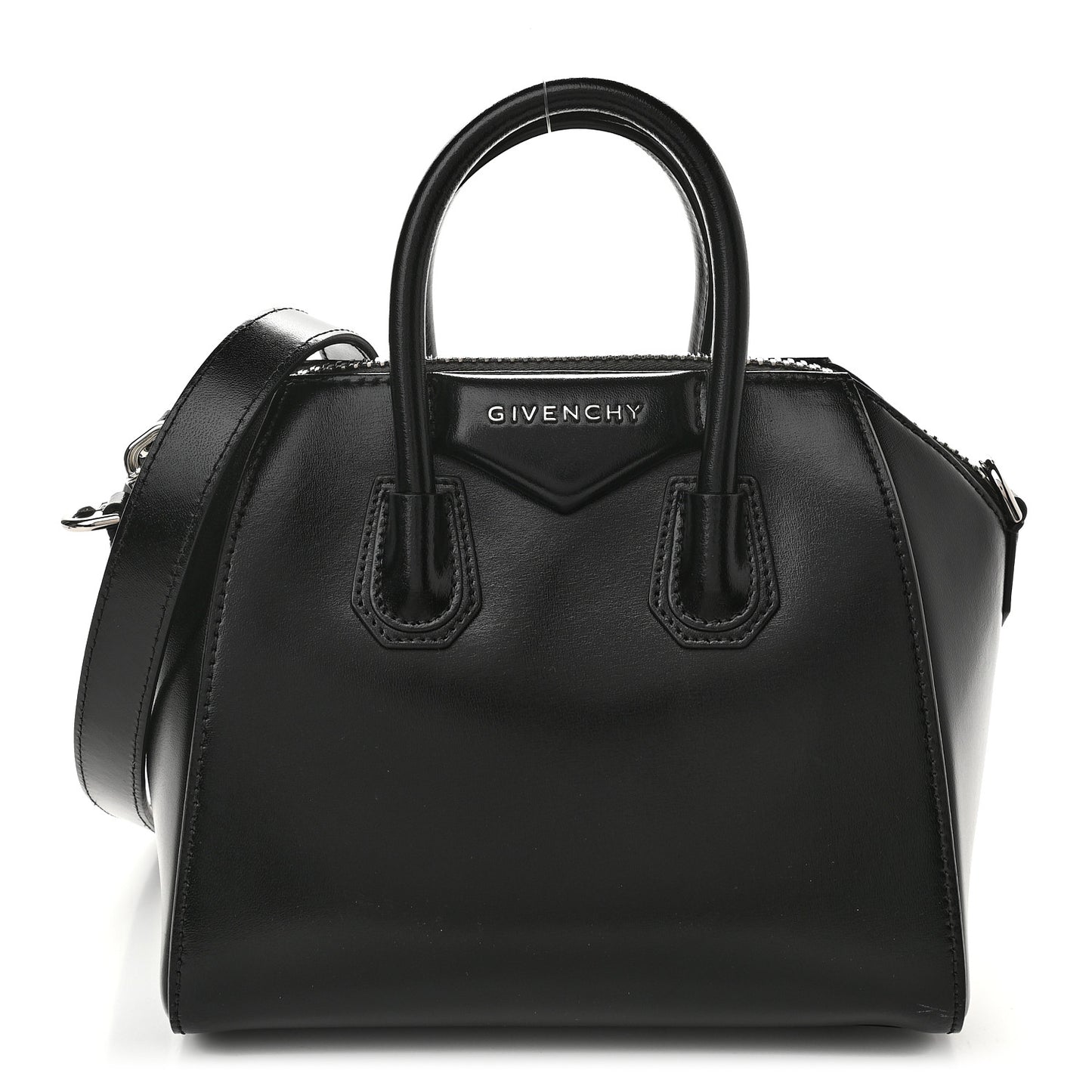Shiny Lord Calfskin Mini Antigona Black