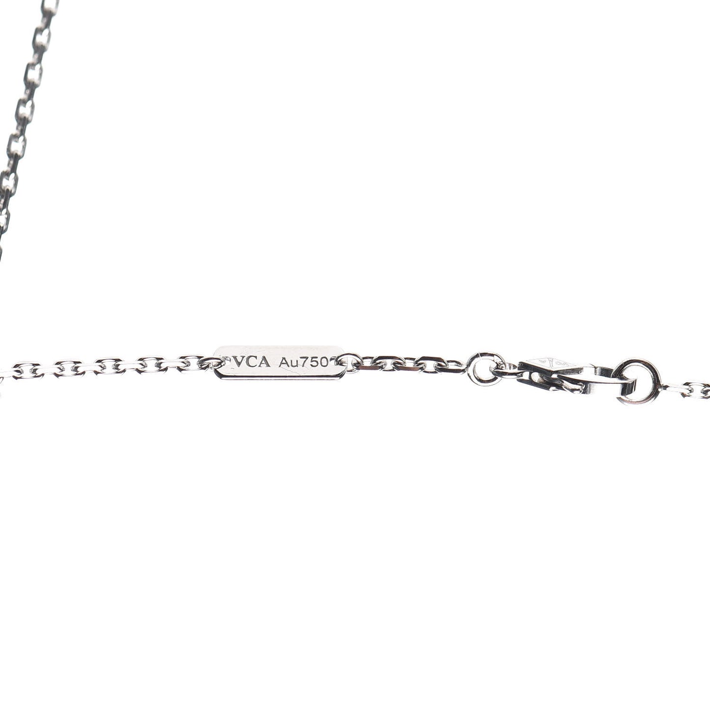 18K White Gold Mother of Pearl Magic Alhambra Pendant Necklace