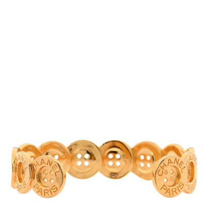 Chanel Metal Paris Button Logo Cuff Bracelet Gold 3 of 5
