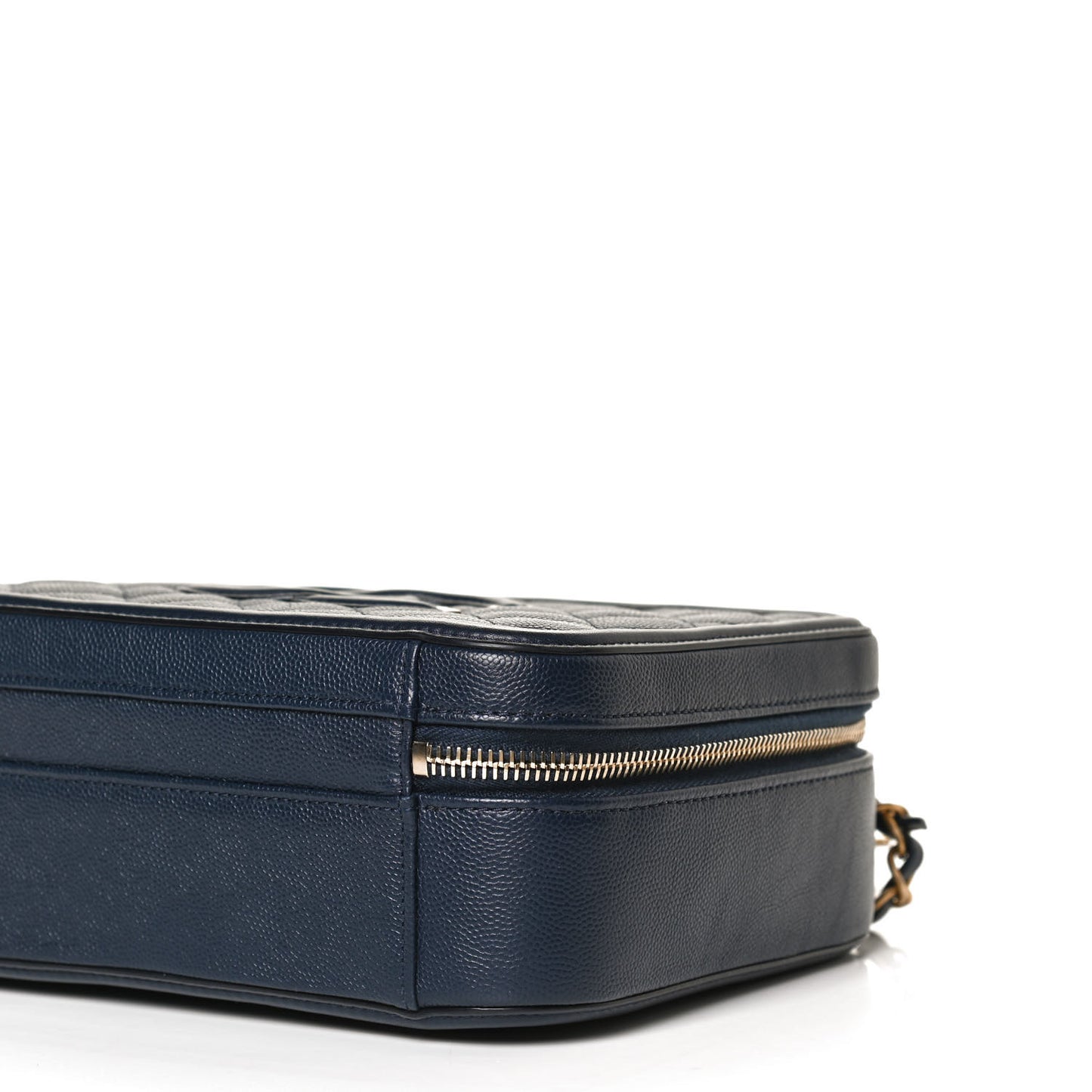 Caviar Quilted Medium CC Filigree Vanity Case Navy