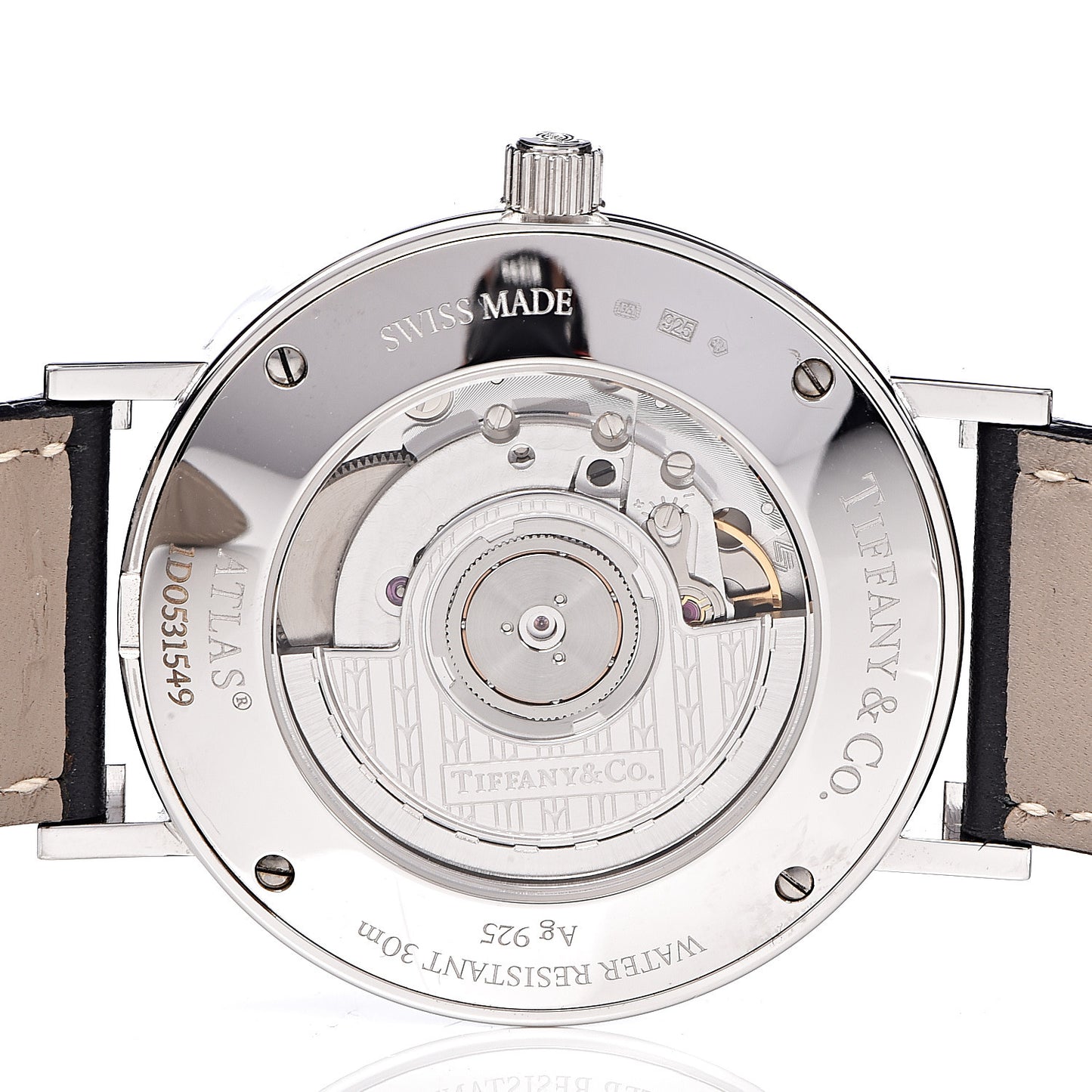 Sterling Silver Calfskin 39mm Atlas Automatic Watch