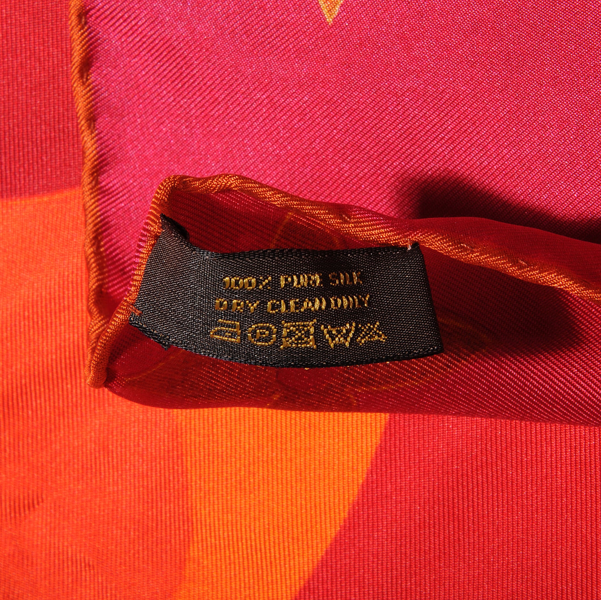 Louis Vuitton Silk Monographic Carre Scarf Orange 5 of 5