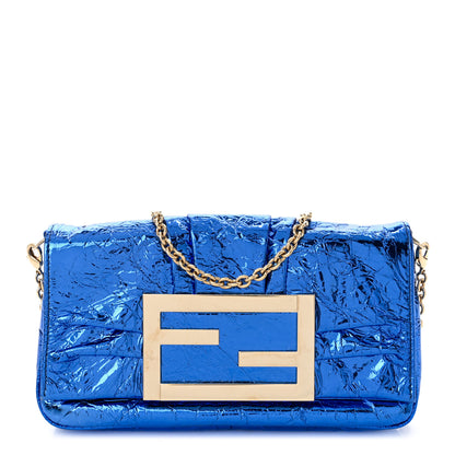 Fendi Metallic Calfskin Mia Pochette Blue 1 of 10