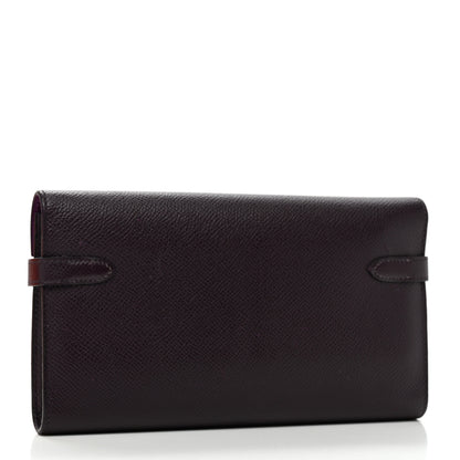 Hermes Epsom Verso Kelly Longue Wallet Raisin Anemone 3 of 8