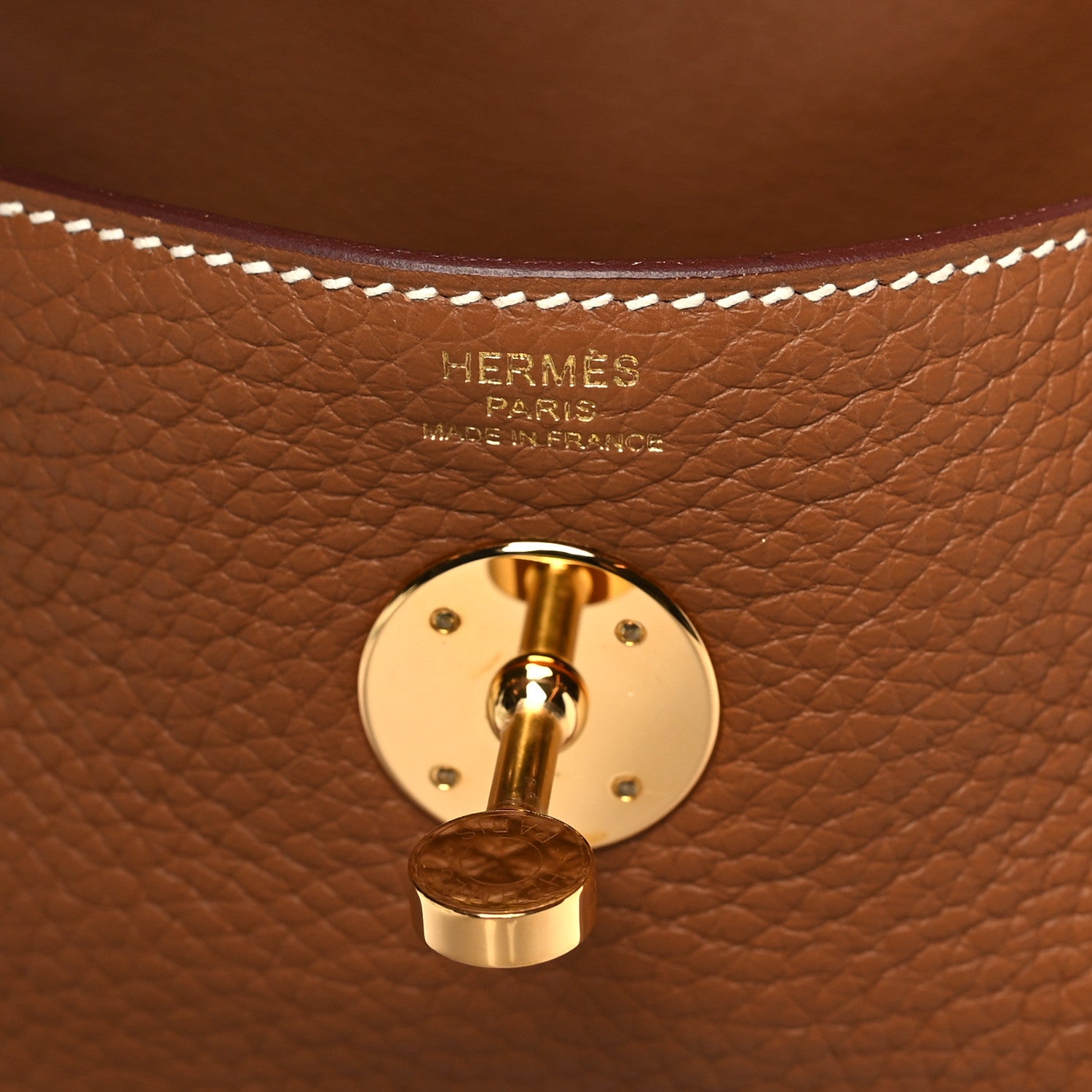 Hermes Taurillon Clemence Lindy 26 Gold 6 of 11