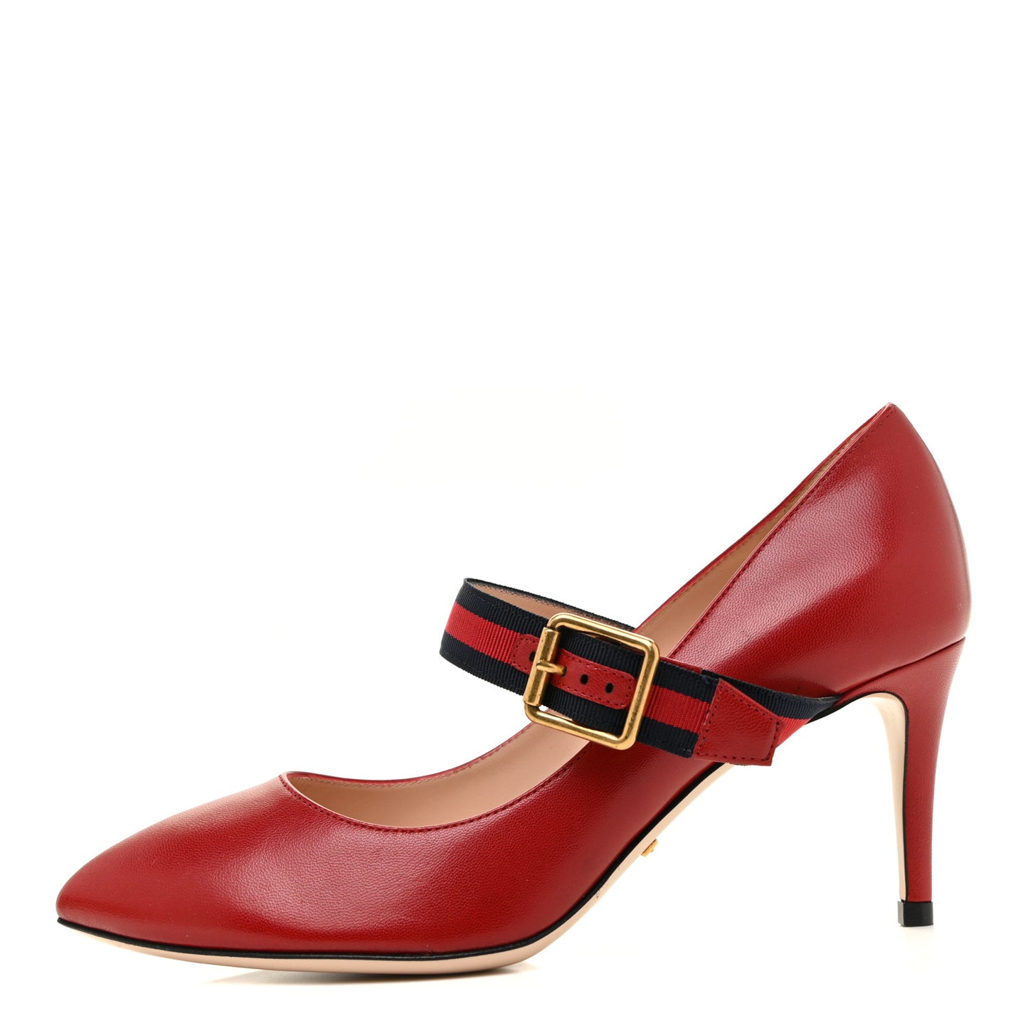 Malaga Kid Sylvie Web Mid Heel Pumps 36.5 Hibiscus Red