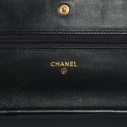 Chanel Lambskin Timeless CC Wallet on Chain WOC Gray 6 of 8
