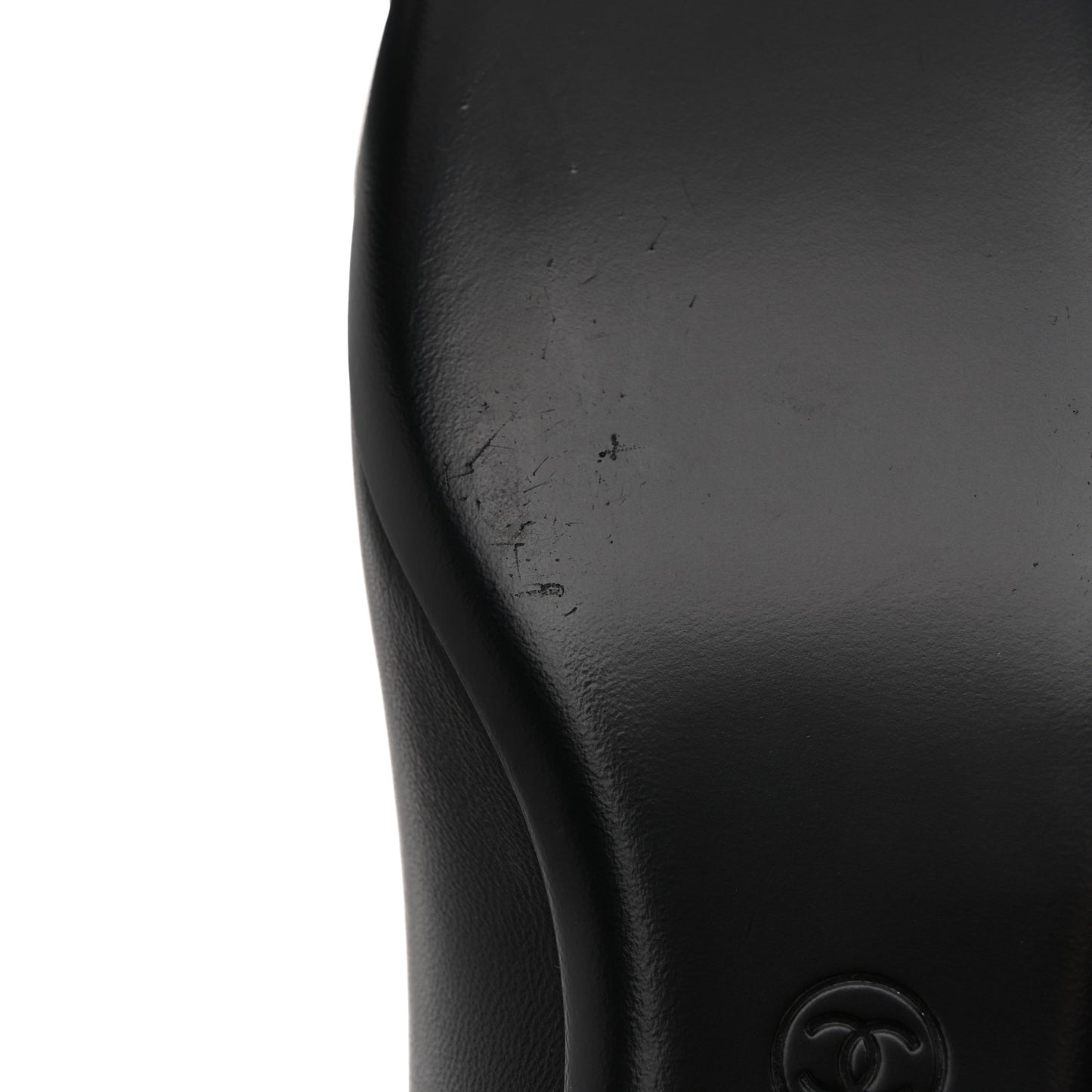 Lambskin Patent Cap Toe Chain Around Ballerina Flats 38.5 Black