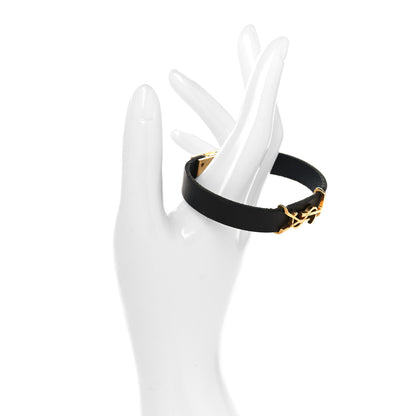 Saint Laurent Calfskin Monogram Bracelet M Black 3 of 12