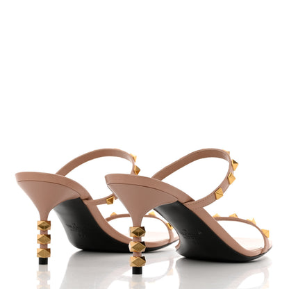 Valentino Garavani Goatskin Rockstud Sculpted Heel 70mm Slide Sandals 39 Rose Cannelle 4 of 8