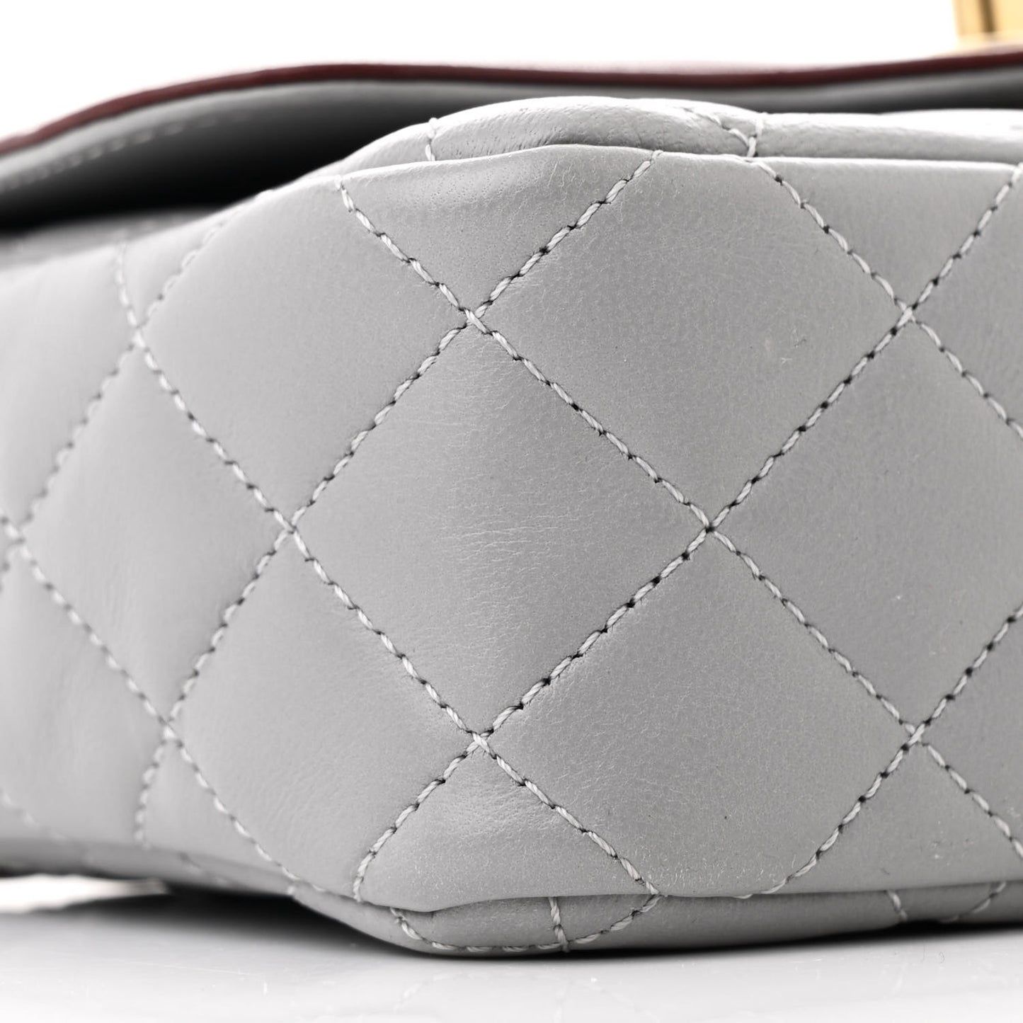 Lambskin Quilted Mini Two Tone Day Flap Grey Burgundy