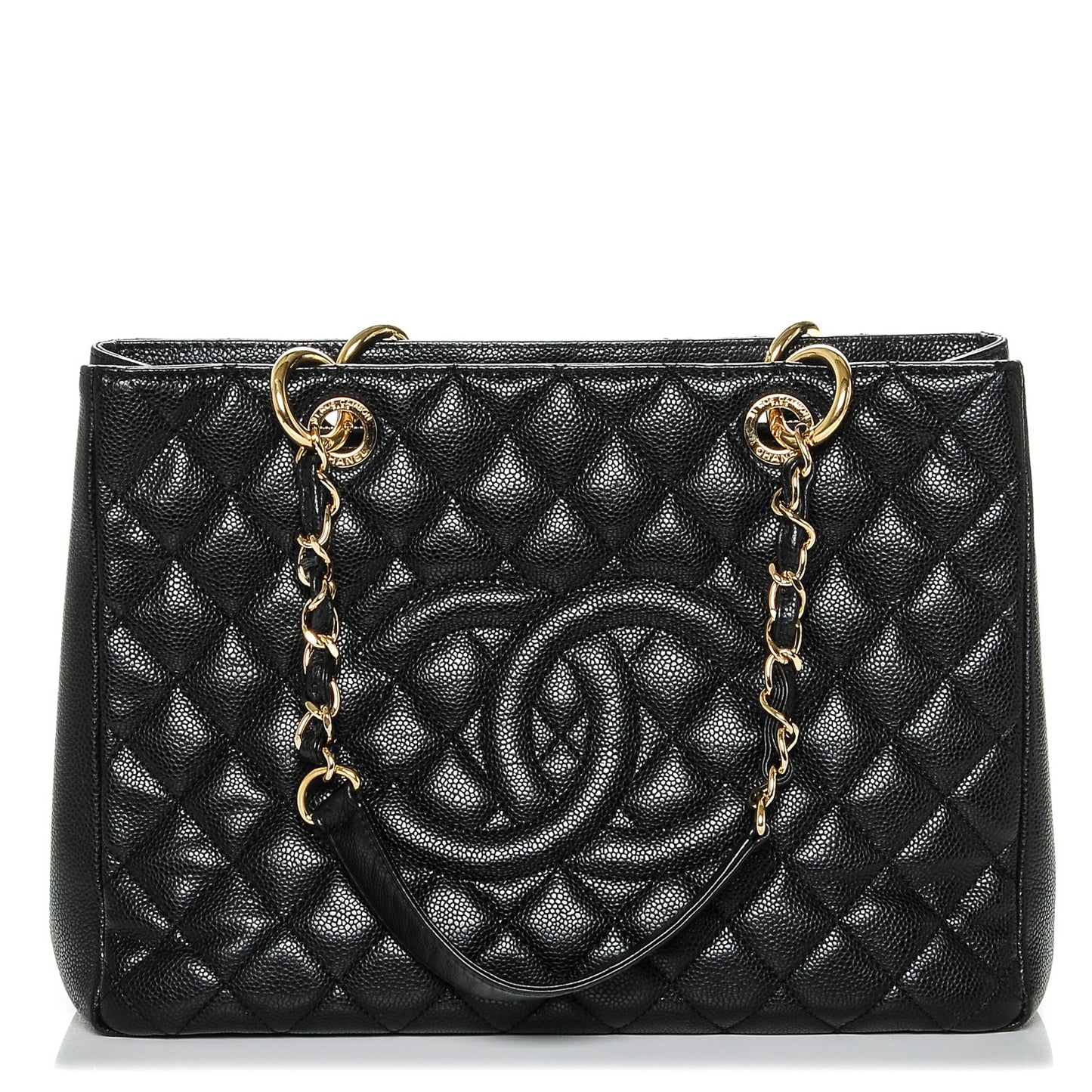 Caviar Quilted Grand Shopping Tote GST Black