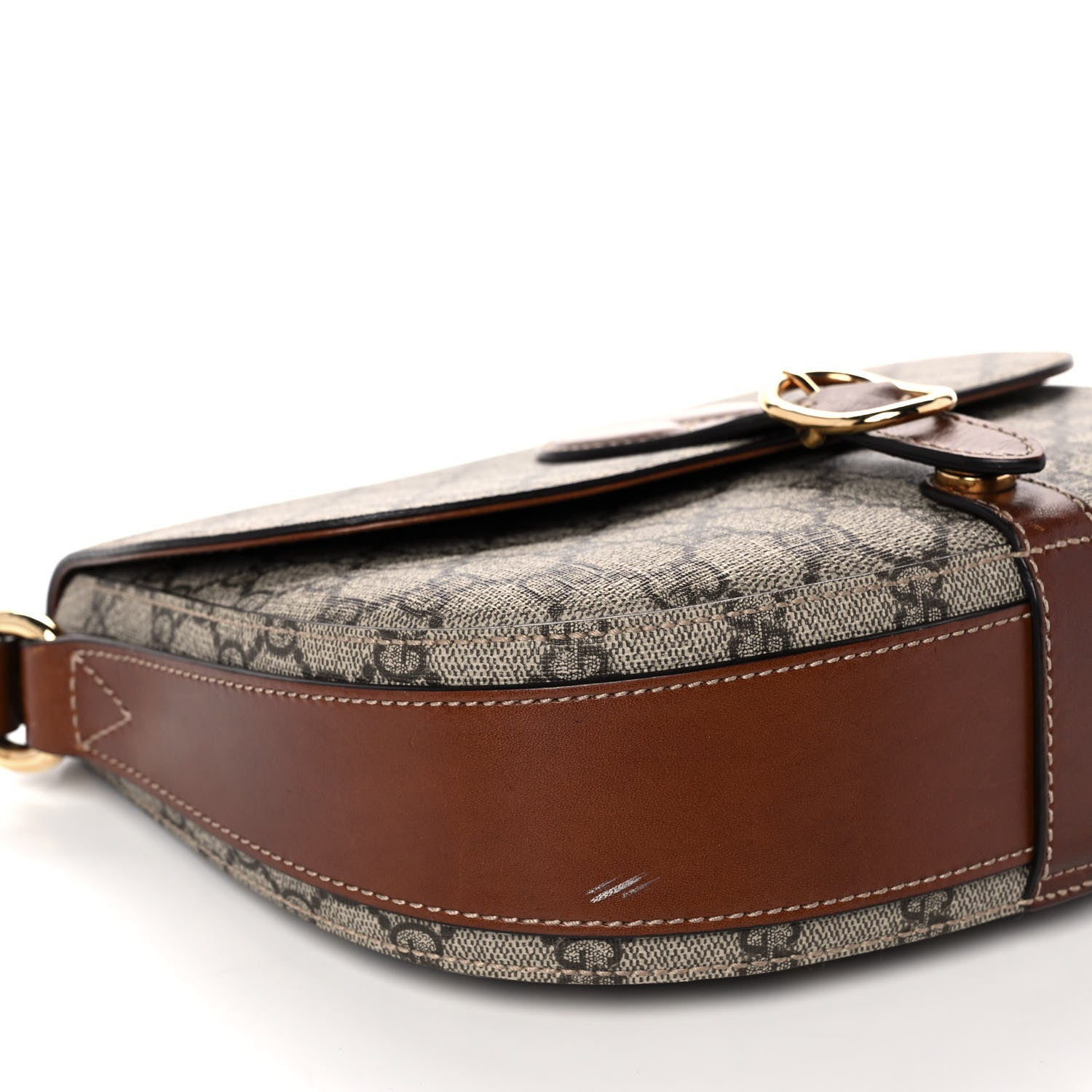 Gucci GG Supreme Monogram Small Messenger Shoulder Bag Beige Cuir 9 of 16