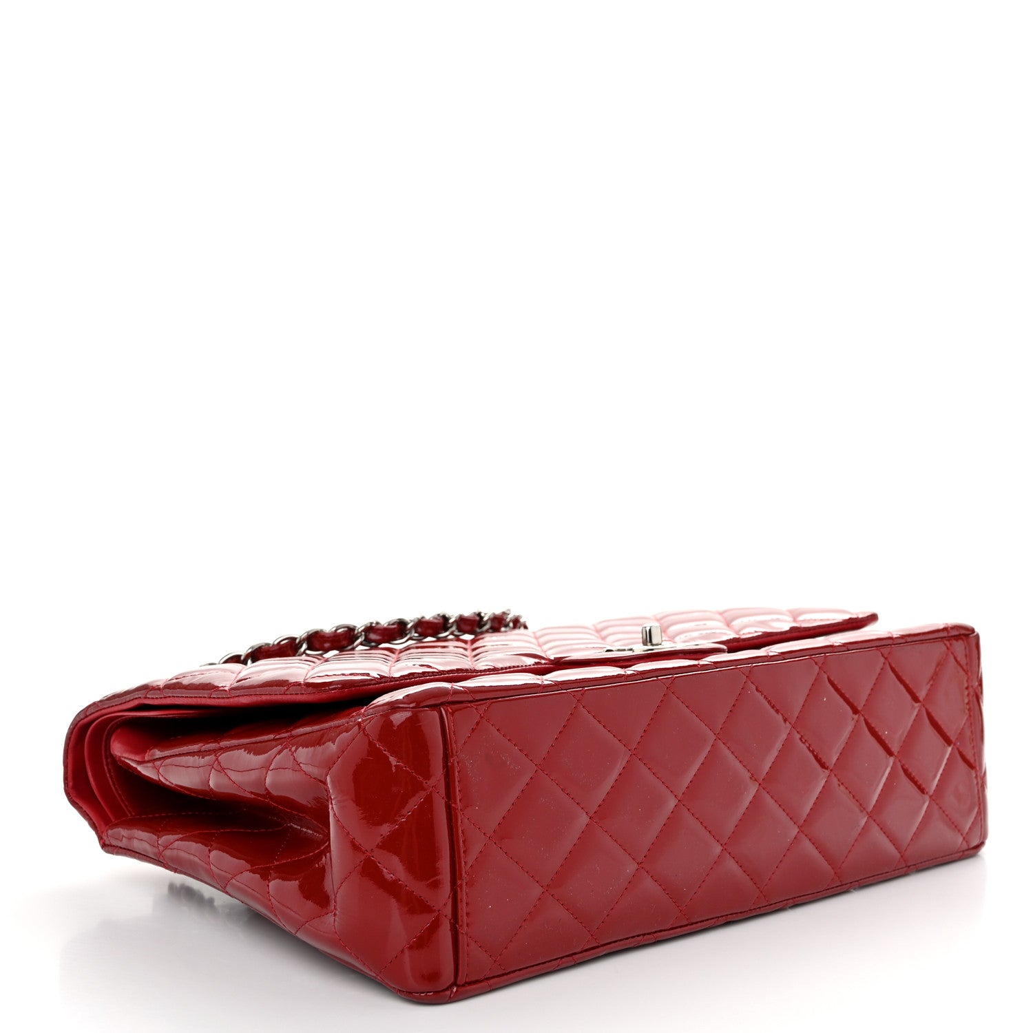 Chanel Patent Quilted Maxi Double Flap Red 4 of 11