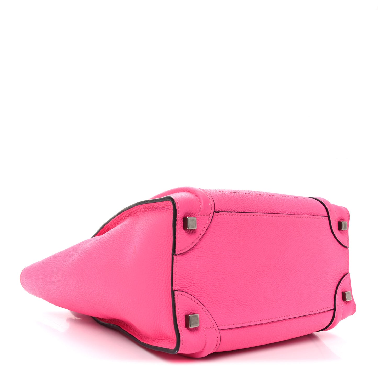 Drummed Calfskin Micro Luggage Fluo Pink